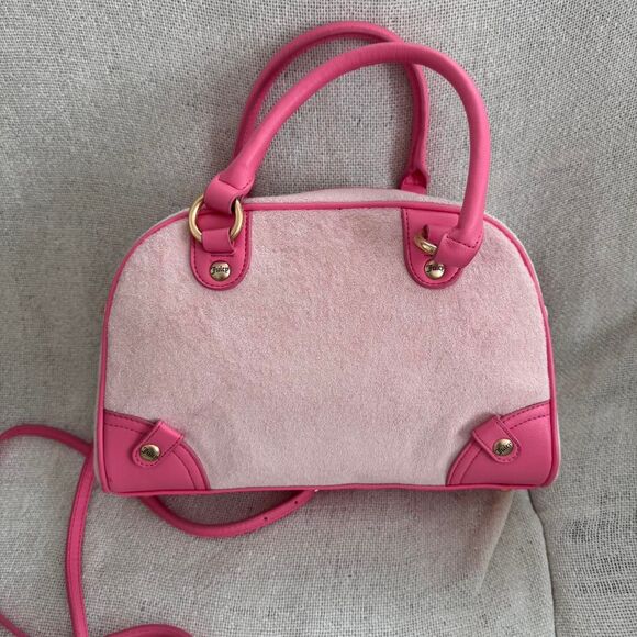 Juicy Couture Lovers Club Y2K Bowling Bag Pink Terry Cloth - Picture 4 of 5